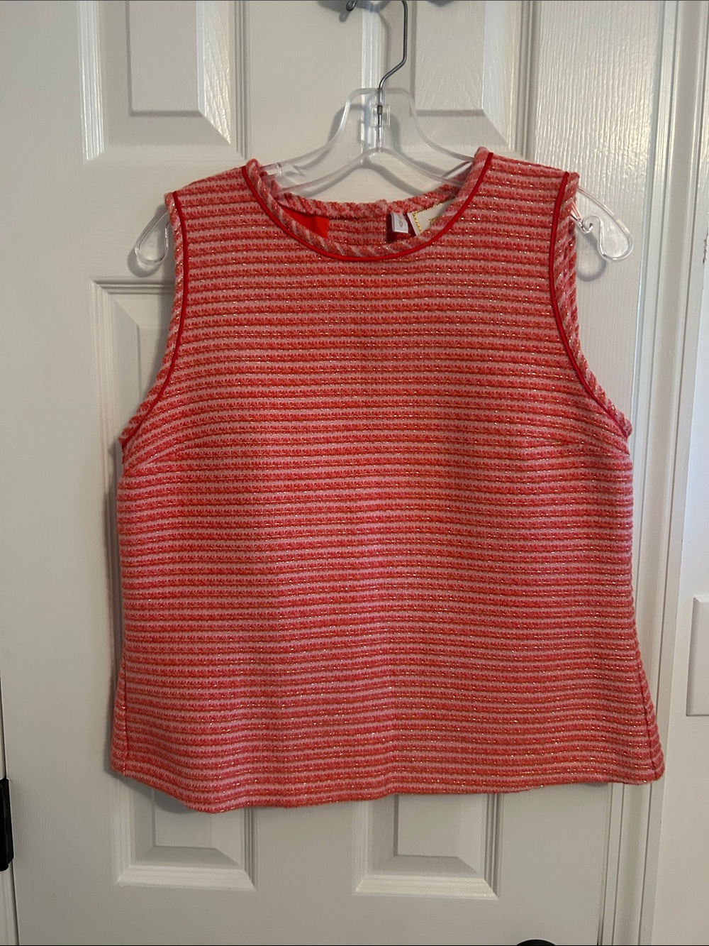Women’s Sleeveless Knit Top in Red Stripe
